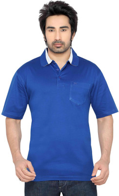 

Thinc Solid Men' Polo Neck Blue T-Shirt