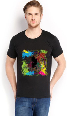 

Trendster Printed Men's Round Neck Black T-Shirt