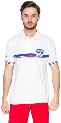 

Bengaluru FC Solid Men's Polo Neck White T-Shirt