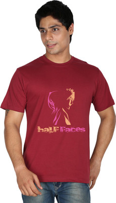 

Trendster Printed Men' Round Neck Maroon T-Shirt
