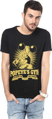 

Henry and Smith Printed Men' Round Neck Black T-Shirt