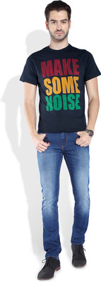 

Parx Printed Men's Round Neck Blue T-Shirt