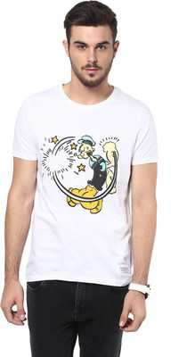 

Henry and Smith Printed Men' Round Neck White T-Shirt