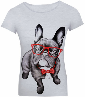 

SayItLoud Printed Women's Round Neck Grey T-Shirt