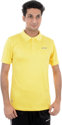 

Nivia Solid Men's Polo Neck Yellow T-Shirt, 2350;lemon yellow