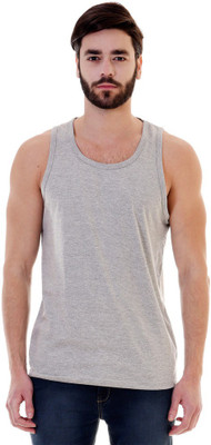 

Mi Moda Solid Men's Round Neck Grey T-Shirt