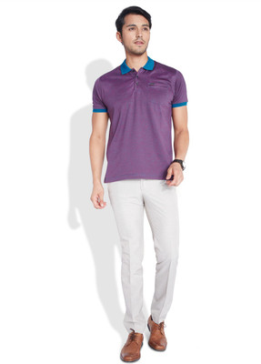 

Park Avenue Solid Men's Polo Neck Purple T-Shirt