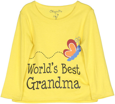 

Chirpie Pie by Pantaloons Girls Polka Print T Shirt(Yellow