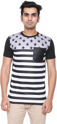

DDI Printed Men' Round Neck Black T-Shirt