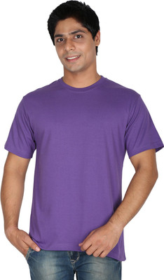 

Trendster Solid Men' Round Neck Purple T-Shirt