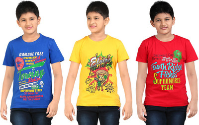 

FabTag - Dongli Boys Printed T Shirt(Multicolor, Pack of 3