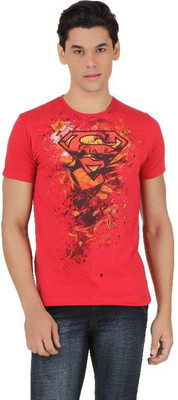 

Superman Printed Men' Round Neck Red T-Shirt