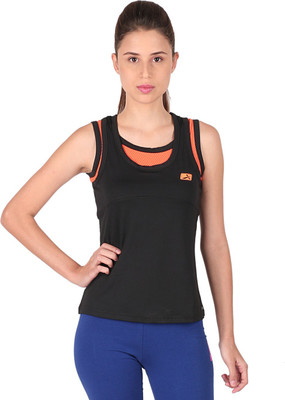 Vector X Solid Women's Round Neck Black T-Shirt