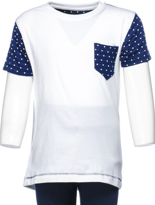 

Crux & Hunter Boys Solid T Shirt(White, Pack of 1), White & black