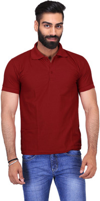 

Fuego Solid Men's Polo Neck Black, Maroon T-Shirt(Pack of 2