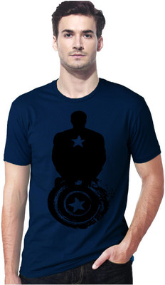 

Gallop Graphic Print Men' Round Neck Dark Blue T-Shirt, Royal blue