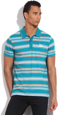 

Puma Striped Men's Polo Neck Green, Orange T-Shirt, Capri breeze;white