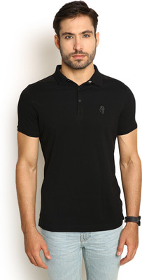 

Blackberrys Self Design Men's Polo Neck Black T-Shirt