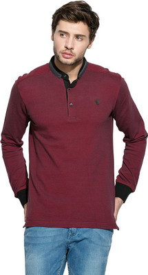 

Mufti Solid Men's Polo Neck Maroon T-Shirt, Wine