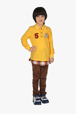 

Beebay Boys Striped T Shirt(Yellow, Pack of 1)