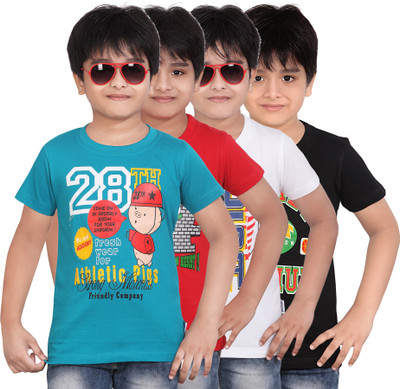 

FabTag - Dongli Boys Printed T Shirt(Multicolor, Pack of 4