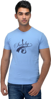 

Surly Printed Men's Round Neck Blue T-Shirt