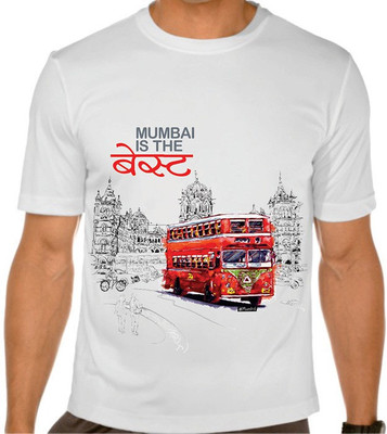 

Vagabond Creations Graphic Print Men's Round Neck White T-Shirt