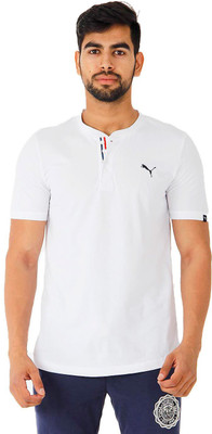 

Puma Solid Men' Henley White T-Shirt