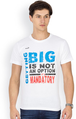 

Kingaroo Printed Men' Round Neck White T-Shirt