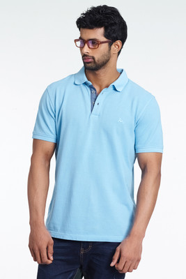 

Masculino Latino Printed Men's Polo Neck Light Blue T-Shirt, Turquoise