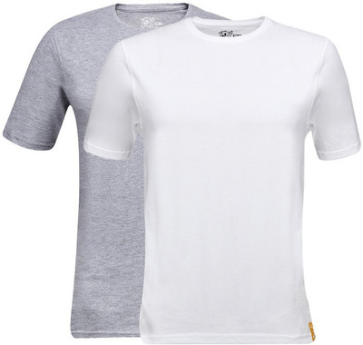 

Campus Sutra Solid Men Henley Multicolor T-Shirt(Pack of 2, Grey;white