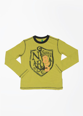 United Colors of Benetton Boys Printed T Shirt(Green, Pack of 1, 24a