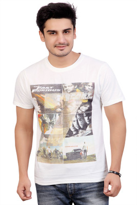 Stephen Armor Graphic Print Men's Round Neck White T-Shirt