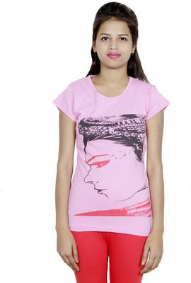 

IndiWeaves Girls Printed Cotton T Shirt(Pink, Pack of 1)