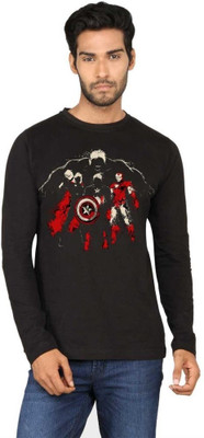 

SayItLoud Graphic Print Men's Round Neck Black T-Shirt