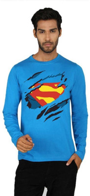 

SayItLoud Graphic Print Men's Round Neck Blue T-Shirt