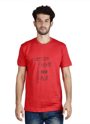 

Menlo Graphic Print Men's Round Neck Red T-Shirt