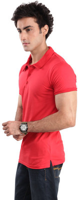 

Inkovy Solid Men' Polo Neck Red T-Shirt