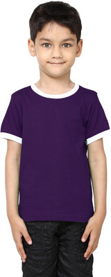

99Tshirts Boys Solid T Shirt(Purple, Pack of 1)