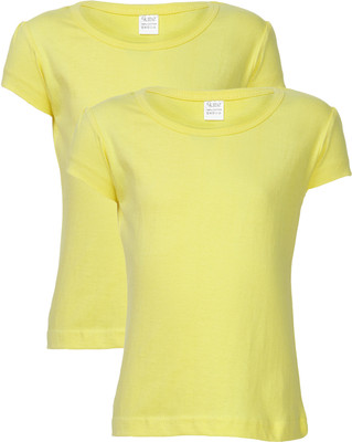 

Gkidz Girls Solid T Shirt(Beige, Lemon