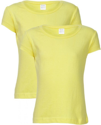 

Gkidz Girls Solid T Shirt(Beige, Lemon