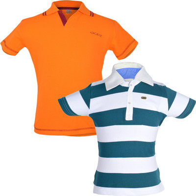 

Gkidz Boys Solid T Shirt(Multicolor, Pack of 2, Orange