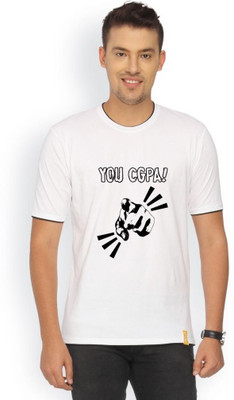 

Campus Sutra Printed Men Round Neck White T-Shirt