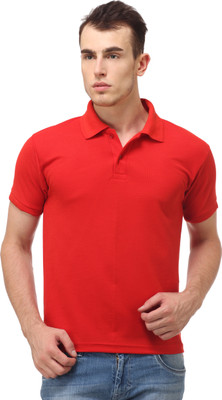 

Lime Fashion Solid Men' Polo Neck Red T-Shirt
