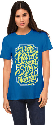 

Monzter Popcornz Graphic Print Women's Round Neck Blue T-Shirt, Royal blue