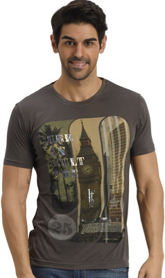 

Fritzberg Graphic Print Men's Round Neck Brown T-Shirt