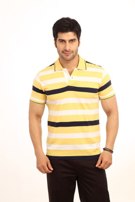 ColorPlus Printed Men's Round Neck Yellow T-Shirt
