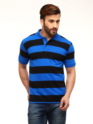 

Gritstones Striped Men's Polo Neck Blue, Black T-Shirt, Multicolor43