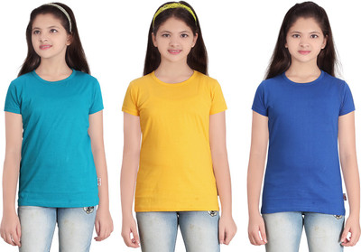 

FabTag - Sini Mini Girls Solid T Shirt(Multicolor