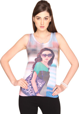 

Ten on Ten Printed Women's Round Neck Multicolor T-Shirt, Multi